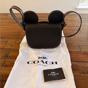 Coach Black Crossbody Bag with Disney Ears Design